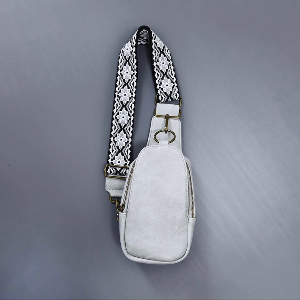 Brand New Sling Bag w/ Embroidered Guitar Crossbody Strap